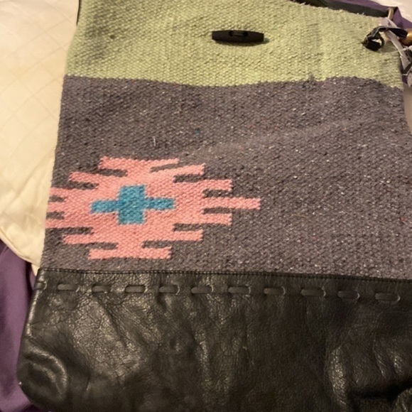 Raj Cotton/Leather Crossbody Handbag - Picture 5 of 10